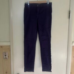 J Brand Skinny Twill Pants, Aubergine, Size 27